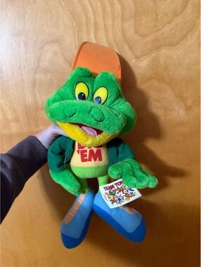 Vintage 2001 Kellogg Honey Smacks Cereal Dig 'Em Frog Plush Stuffed Animal